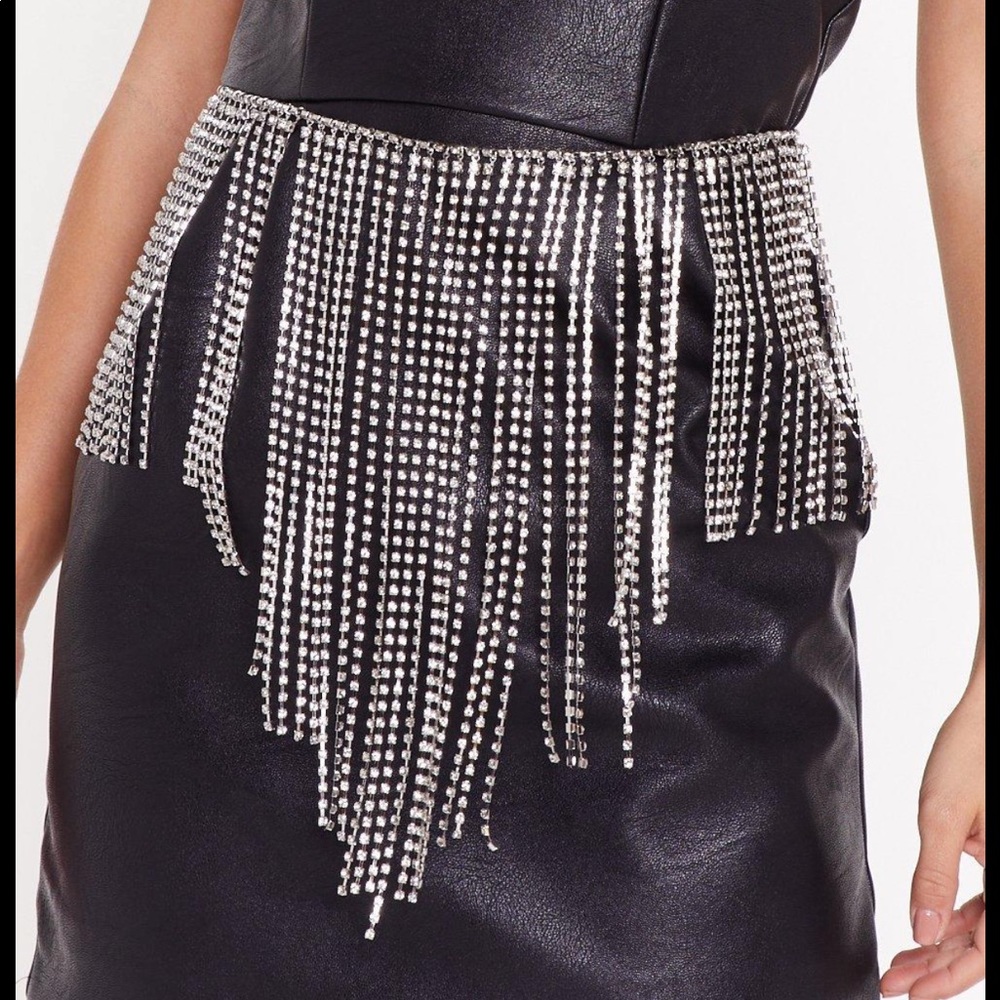 Diamonds for breakfast statement belt NWT